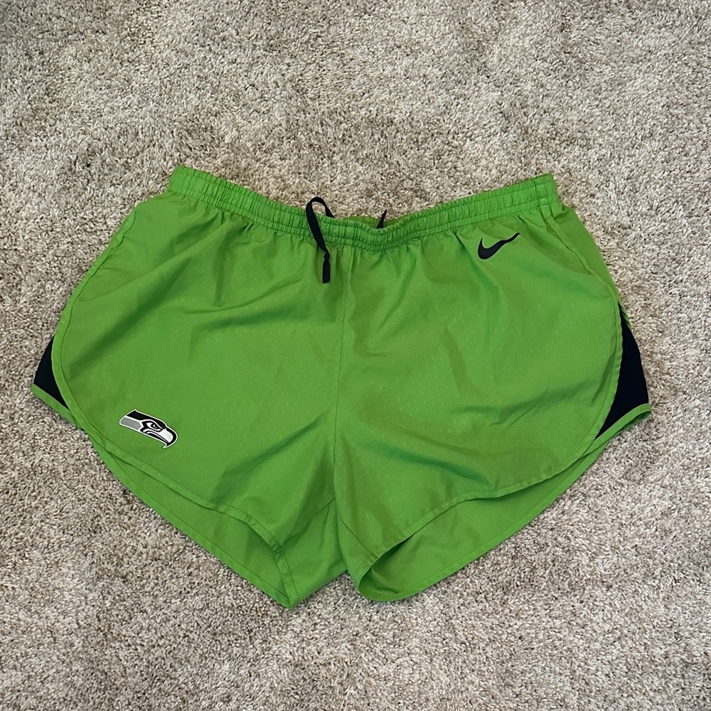 Nike Lime Green Running Shorts Seahawks
